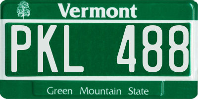 VT license plate PKL488