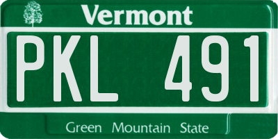 VT license plate PKL491
