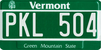 VT license plate PKL504