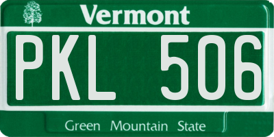 VT license plate PKL506