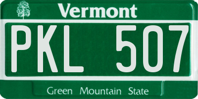 VT license plate PKL507