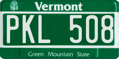 VT license plate PKL508