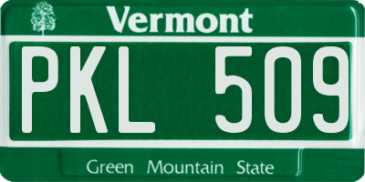 VT license plate PKL509