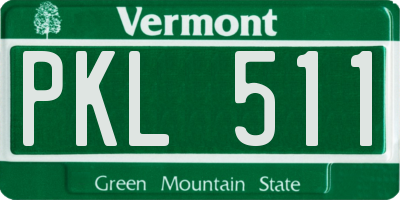 VT license plate PKL511