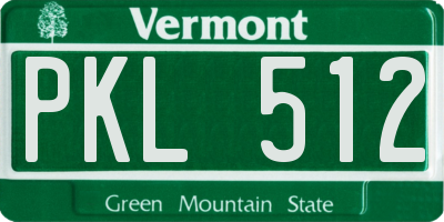 VT license plate PKL512