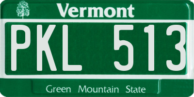VT license plate PKL513
