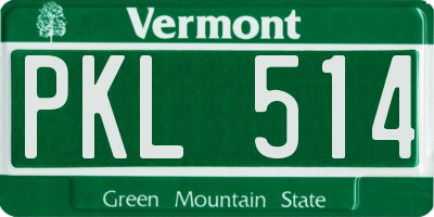 VT license plate PKL514