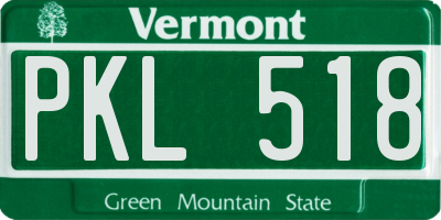VT license plate PKL518