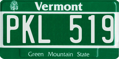 VT license plate PKL519