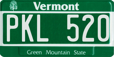 VT license plate PKL520