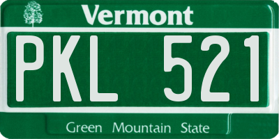 VT license plate PKL521