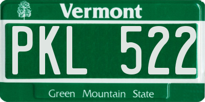VT license plate PKL522