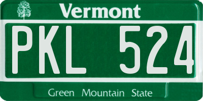 VT license plate PKL524