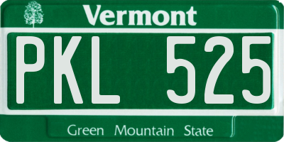 VT license plate PKL525