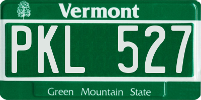 VT license plate PKL527