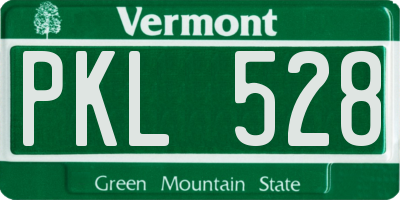 VT license plate PKL528