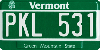VT license plate PKL531