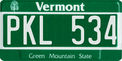 VT license plate PKL534