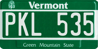 VT license plate PKL535