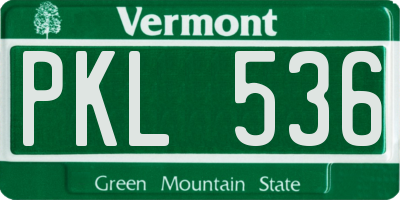 VT license plate PKL536