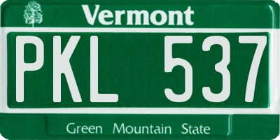 VT license plate PKL537