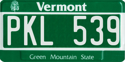 VT license plate PKL539