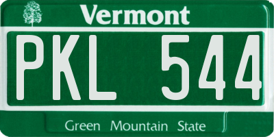 VT license plate PKL544