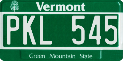 VT license plate PKL545