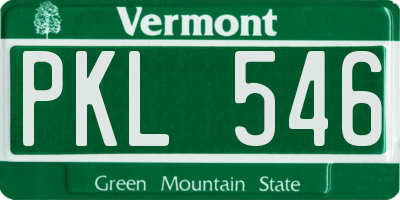 VT license plate PKL546