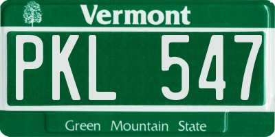 VT license plate PKL547