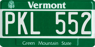 VT license plate PKL552