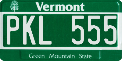 VT license plate PKL555