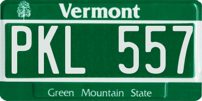 VT license plate PKL557