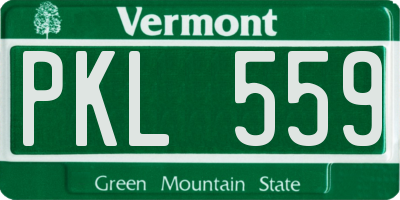 VT license plate PKL559
