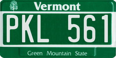 VT license plate PKL561