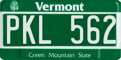VT license plate PKL562
