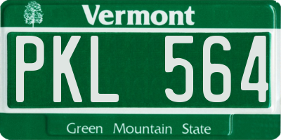 VT license plate PKL564