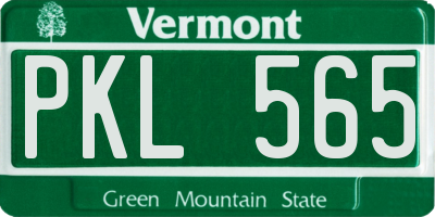 VT license plate PKL565