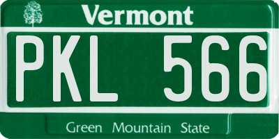 VT license plate PKL566