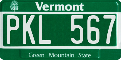 VT license plate PKL567