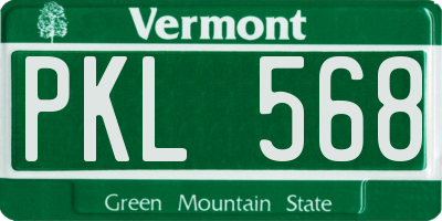 VT license plate PKL568