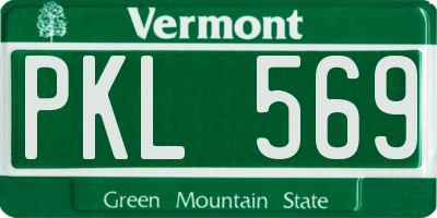 VT license plate PKL569