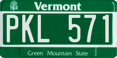 VT license plate PKL571