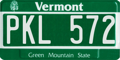 VT license plate PKL572