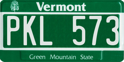 VT license plate PKL573