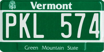 VT license plate PKL574