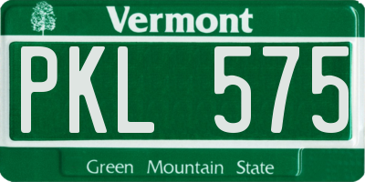 VT license plate PKL575