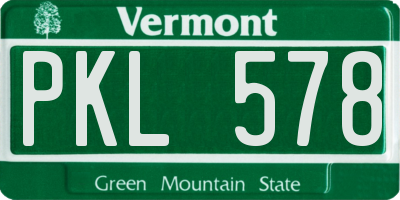 VT license plate PKL578