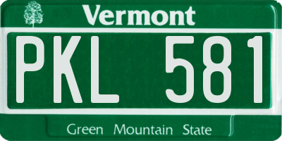 VT license plate PKL581