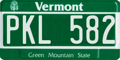 VT license plate PKL582